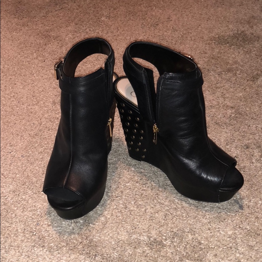 Jessica Simpson studded leather booties